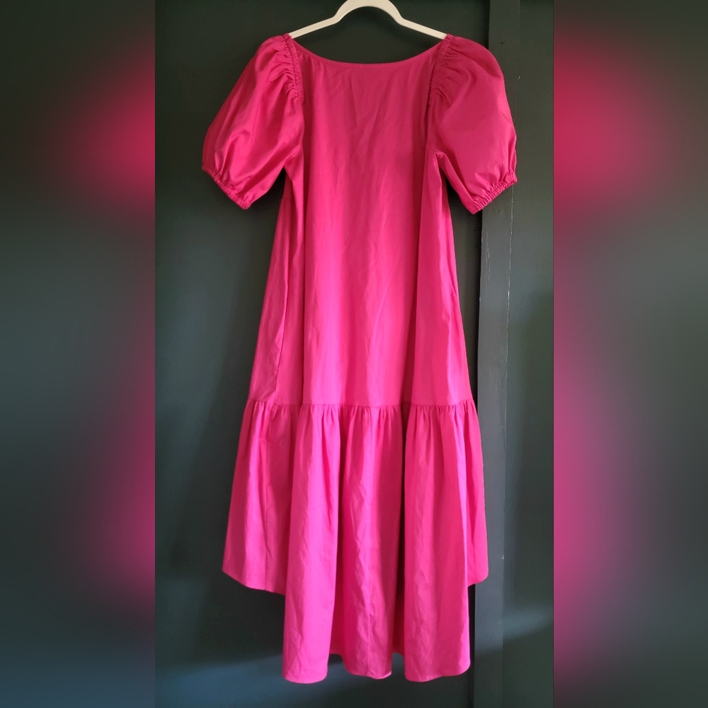 New INC International‎ Concepts Puff-Sleeved High-Low Midi Dress Medium Pink - Picture 7 of 14